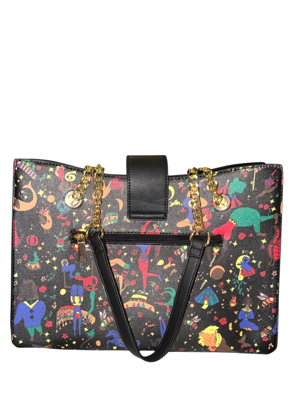 2pc Black Multicolor Printed “Graffiti” Shoulder Tote w/matching long Wallet - Picture 2 of 3